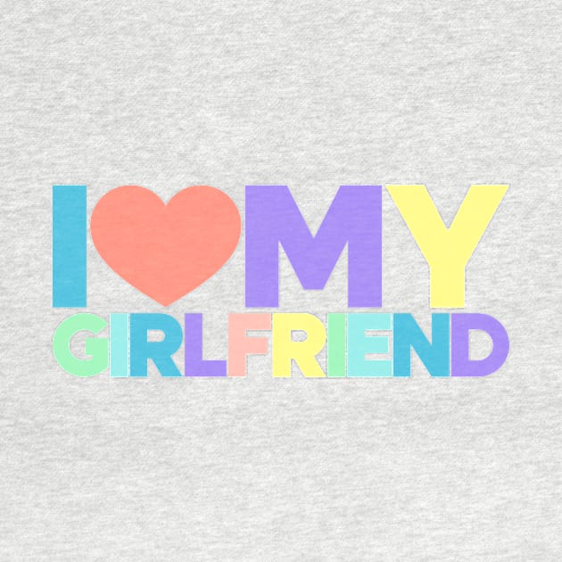 I Love My Girlfriend Red Hearts Love Couple (Rainbow) by Luluca Shirts